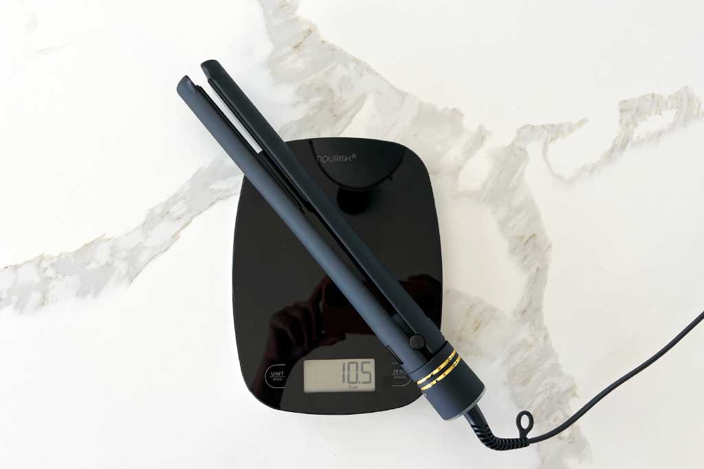 Hot-Tools-Black-Gold-Evolve-Salon-Flat-Iron-weight