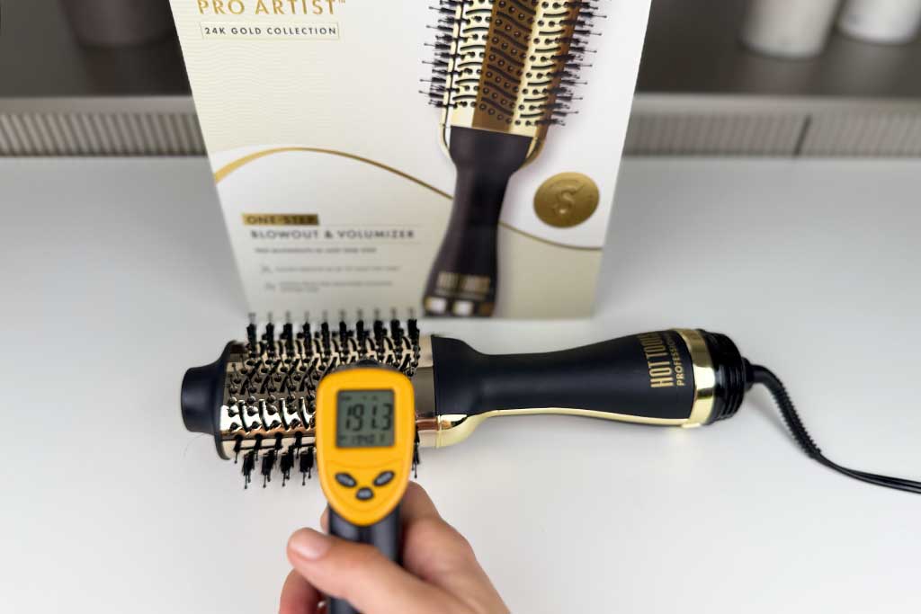 Hot-Tools-24K-Gold-One-Step-Volumizer-low-heat-setting-temperature