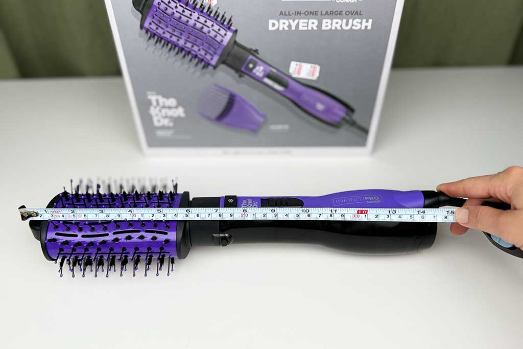 InfinitiPRO-by-Conair-The-Knot-Dr.-All-In-One-Oval-Dryer-Brush-tool-length